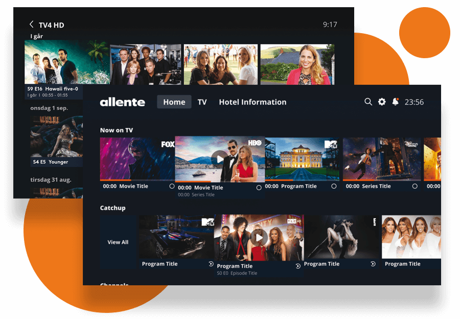 Allente streaming service for hotels